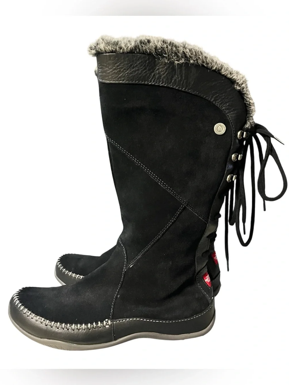 The North Face Womens Janey Winter Boots Black Suede Primaloft Size 8
